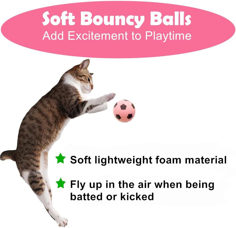 PETFAVORITES Cat Foam Soccer Balls 🐾✨ Soft, Quiet, Bouncy Indoor Play Set