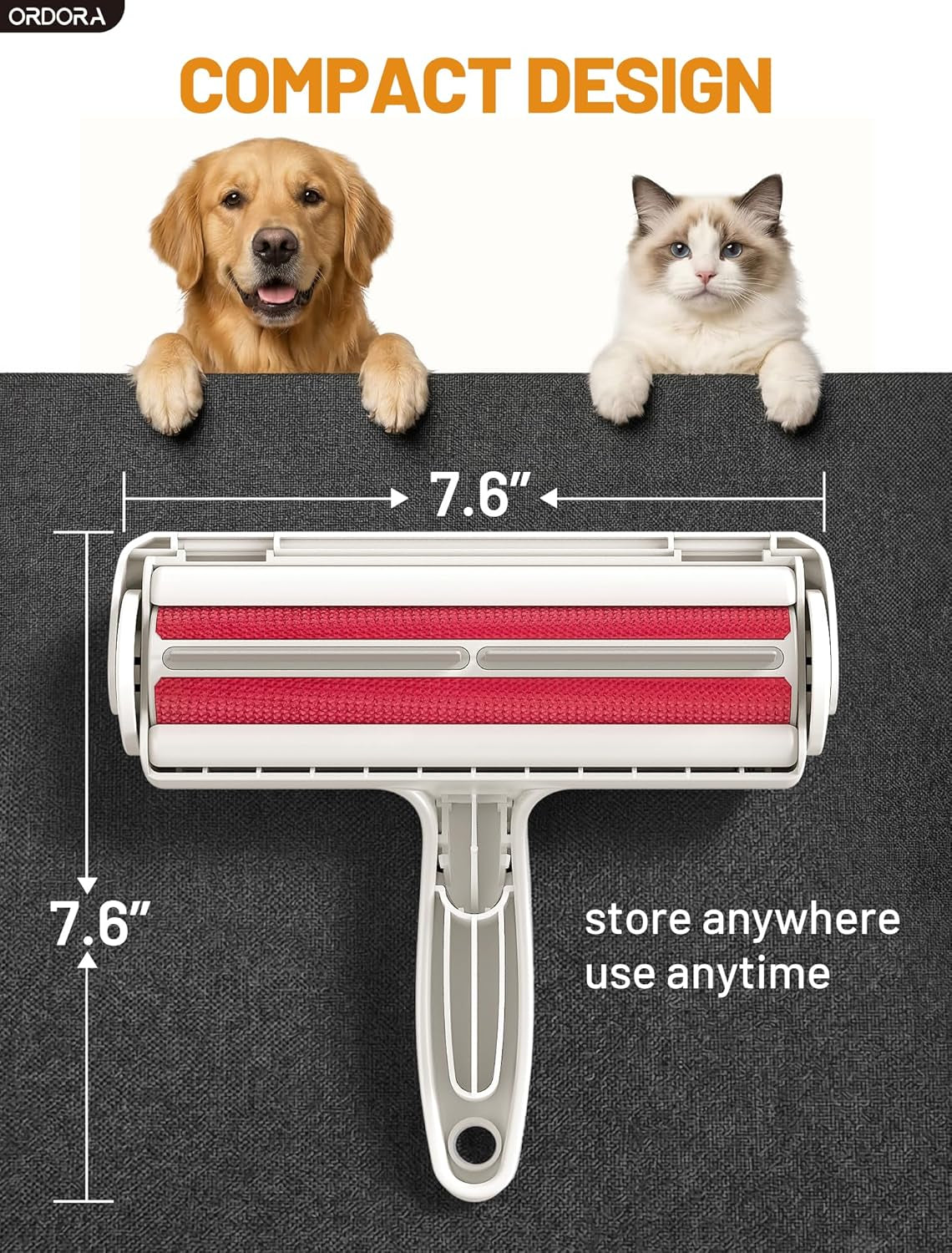 Reusable Pet Hair Remover – Portable Lint Roller for Dog & Cat Hair on Furniture  