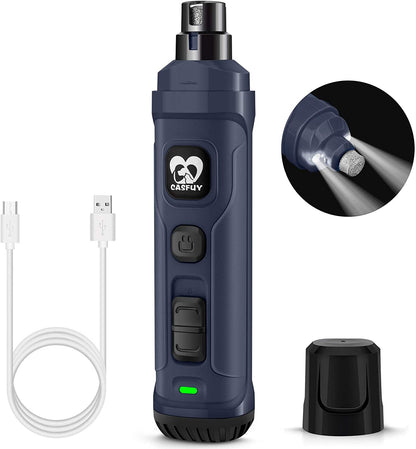 🐾✨ Dog Nail Grinder with 2 LED Lights — Quiet, Powerful, Painless Grooming for Dogs & Cats