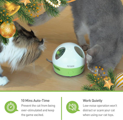 🐭⚡ Hidey Mouse Electronic Cat Toy — Motion Teasing, Squeaky Mouse, Catnip‑Filled Fun (Green)