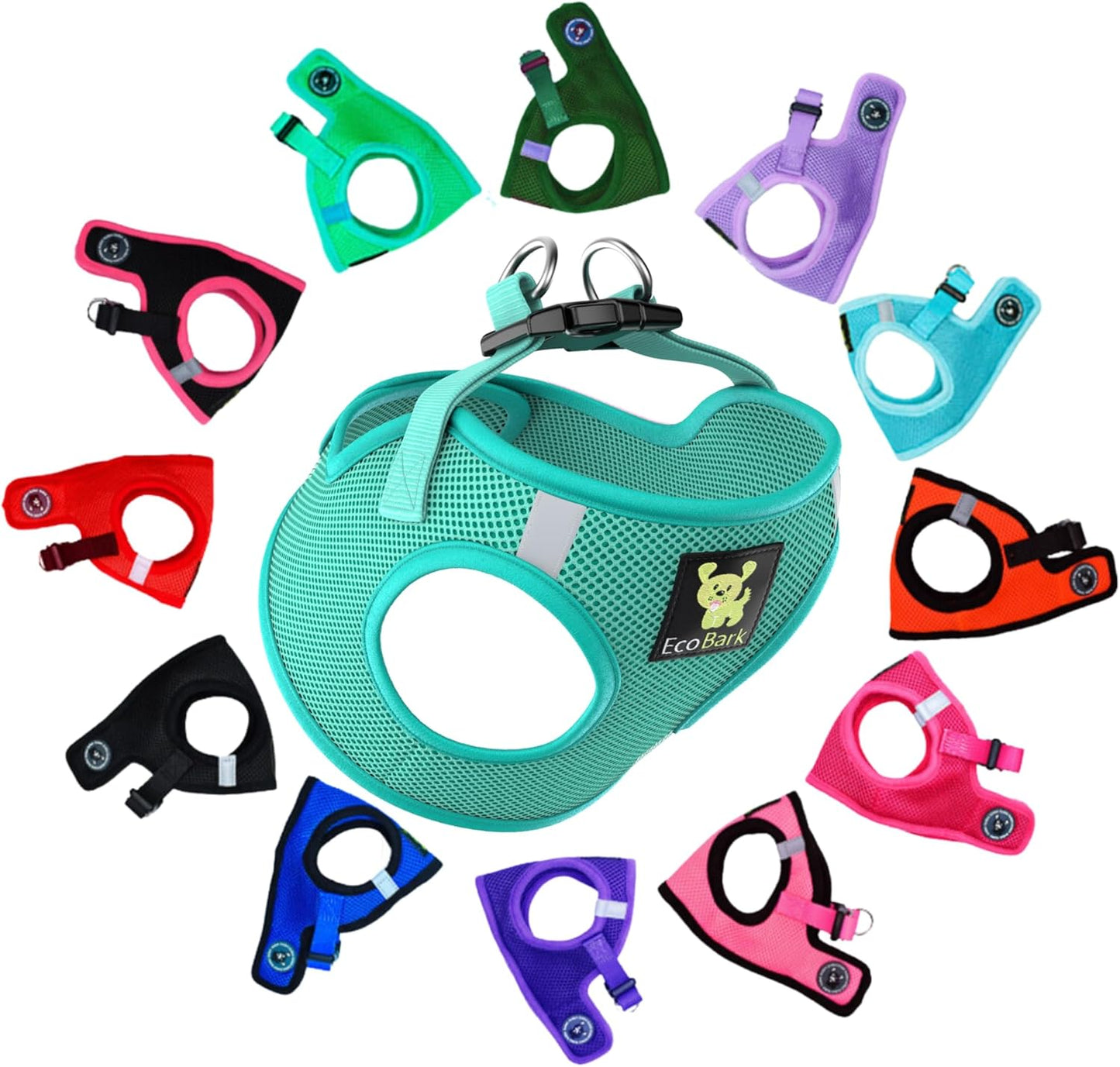 Teacup Dog Harness 💗 XXS Soft Mesh Step‑In Vest – No‑Pull Halter for Toy Breeds