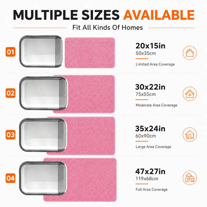 Large Pink Cat Litter Mat - Waterproof Double Layer Honeycomb Design for Effective Litter Trapping, Non-Slip, 35x24 Inches, Perfect for Cat Supplies