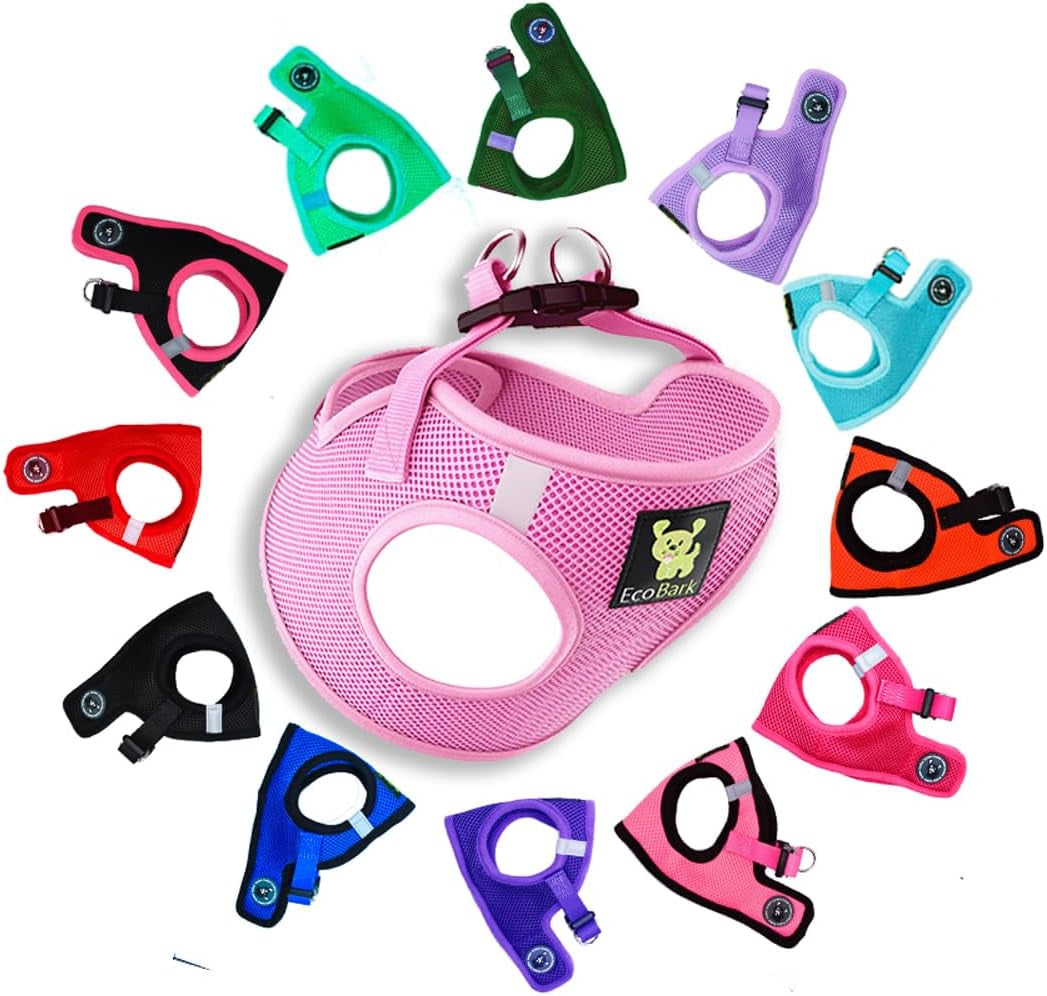 Teacup Dog Harness 💗 XXS Soft Mesh Step‑In Vest – No‑Pull Halter for Toy Breeds