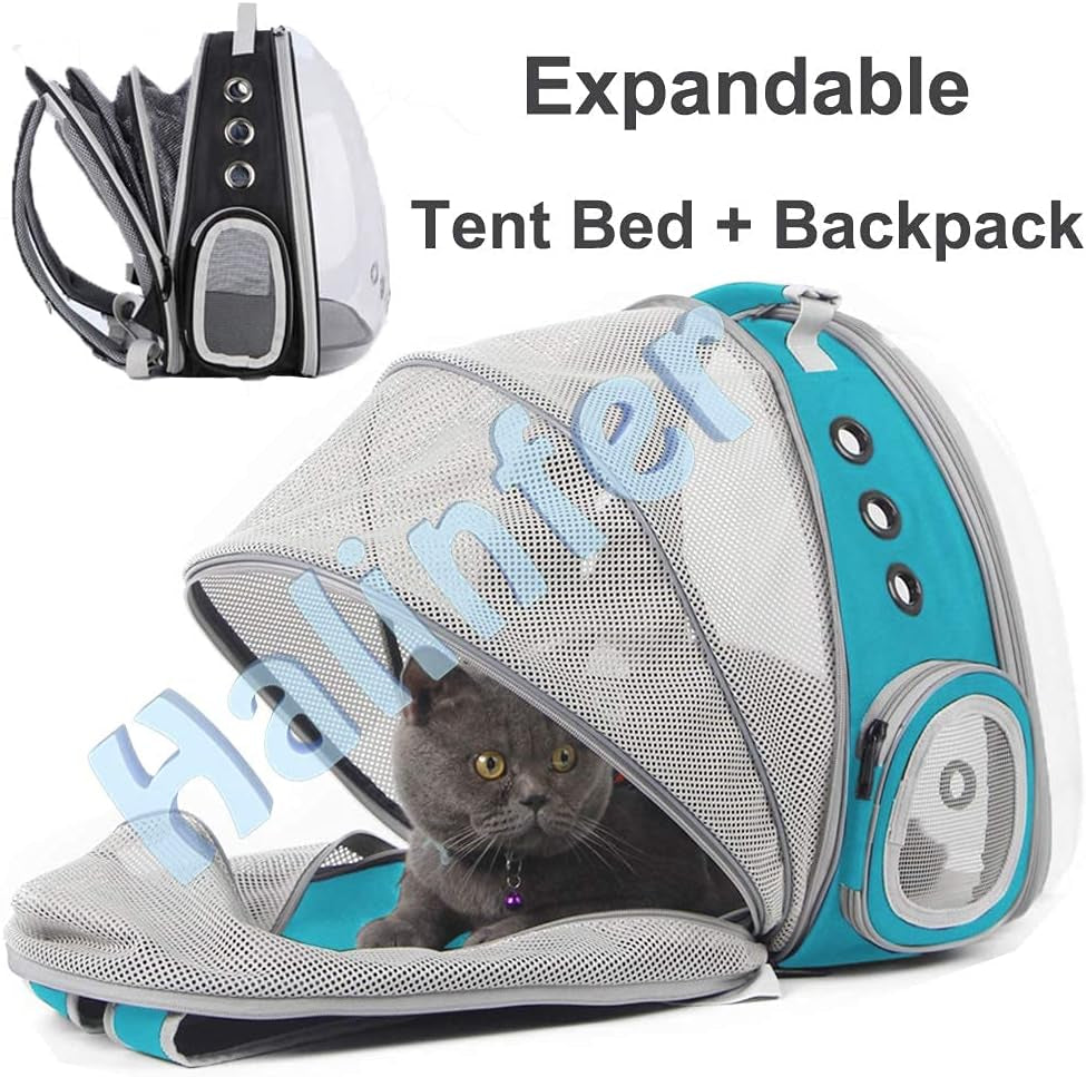 🐱🚀 Back‑Expandable Cat Backpack Carrier — Space Capsule Bubble Window (Up to 12 lbs)