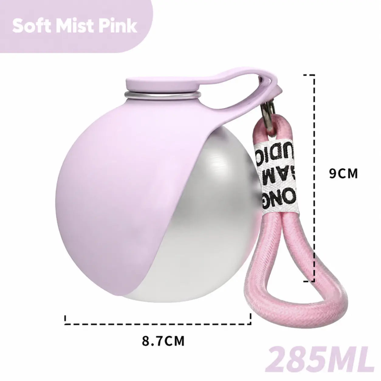 Portable Stainless Steel Pet Water Bottle with Poop Bag Holder - Leak-Proof 285Ml Travel Dispenser for Dogs & Cats