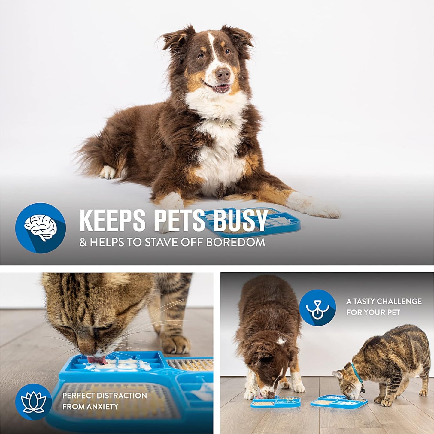 IQ Treat Lick Mat for Dogs & Cats - Slow Feeder & Enrichment Toy Made in the USA!