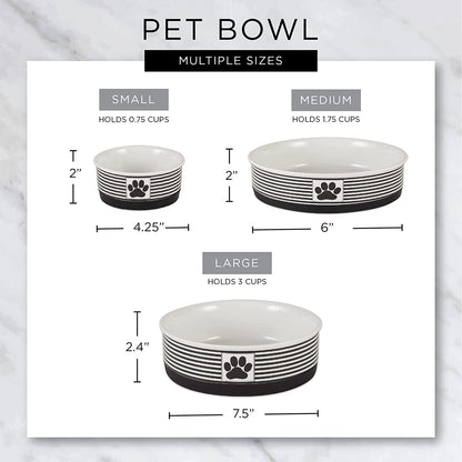 Ceramic Non‑Skid Pet Bowls 🍽️🐾 Set of 2 Lattice Design for Cats & Dogs – 4.25"