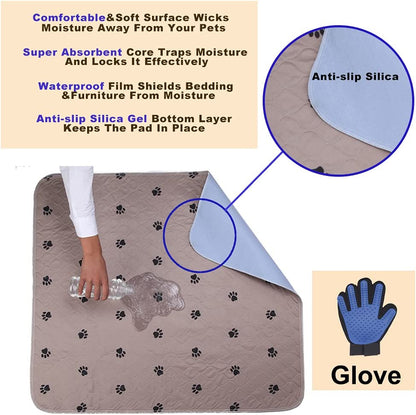 Washable Dog Pee Pads 🐾💧 Waterproof, Non‑Slip, Reusable 4‑Layer Mat (2‑Pack)