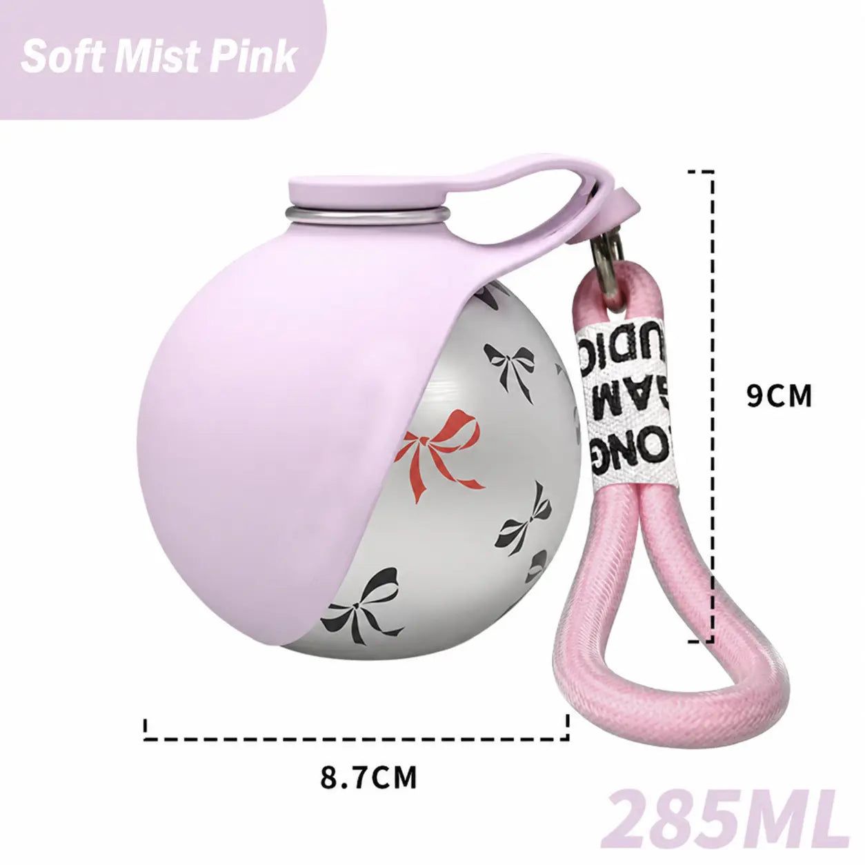 Portable Stainless Steel Pet Water Bottle with Poop Bag Holder - Leak-Proof 285Ml Travel Dispenser for Dogs & Cats