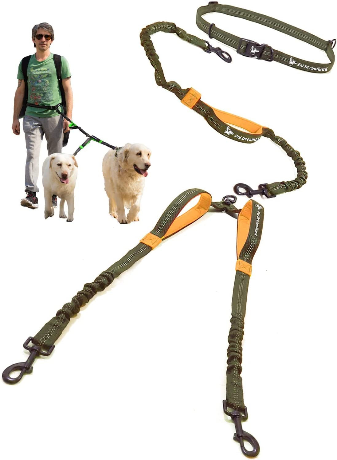 🐕🐕💙 Tangle‑Free Dual Dog Leash Coupler — Heavy‑Duty, Swivel Design for Two Large Dogs