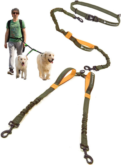 🐕🐕💙 Tangle‑Free Dual Dog Leash Coupler — Heavy‑Duty, Swivel Design for Two Large Dogs