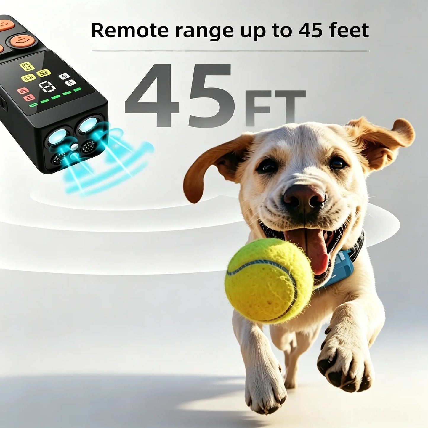 Ultrasonic Dog Repeller & Trainer - 4-Head Anti-Bark Device with 9 Adjustable Frequencies, LED Flashlight & Rechargeable Battery for Effective Outdoor Pet Behavior Correction