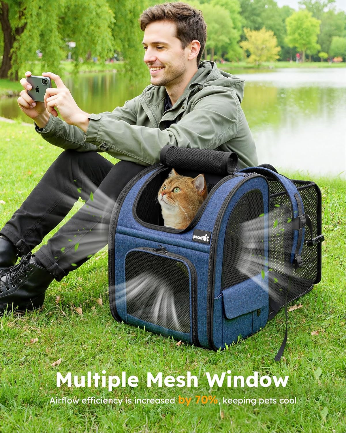 Expandable Pet Carrier Backpack 🐾✨ Ventilated, Comfy, Airline‑Friendly Travel Pack