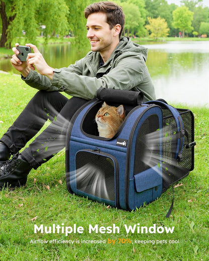 Expandable Pet Carrier Backpack 🐾✨ Ventilated, Comfy, Airline‑Friendly Travel Pack