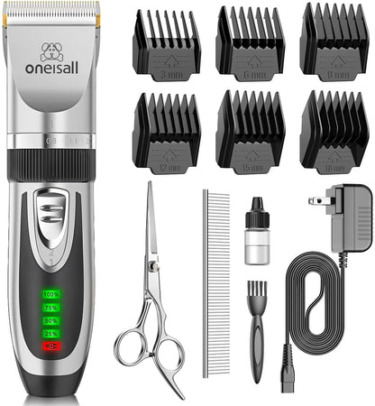 Oneisall Cordless Dog Grooming Clippers 🐾✨ Quiet, Sharp, Waterproof Trimmer Kit