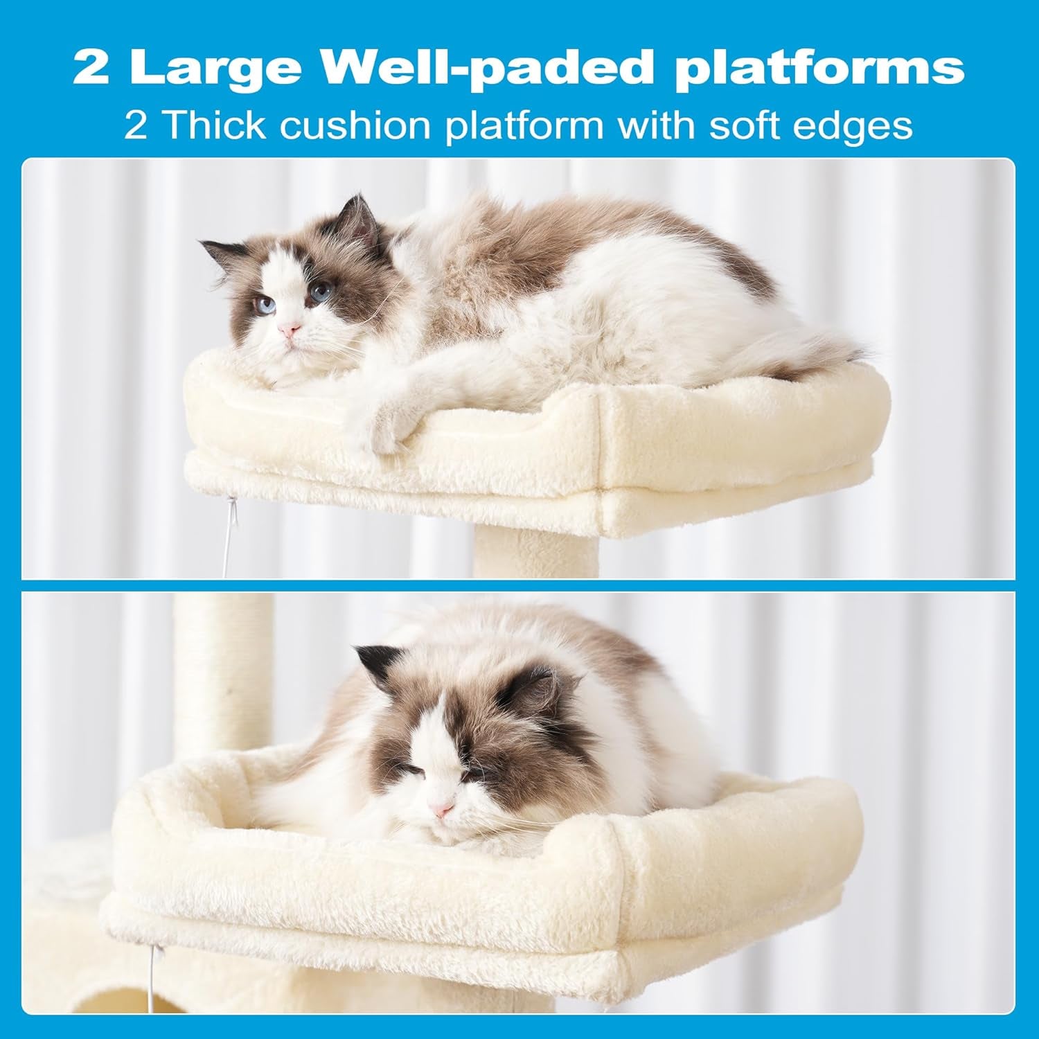 Scratch‑Resistant Cat Tree Condo 🐾✨ Multi‑Level Tower with Hammock for Large Cats