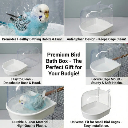 Deluxe Hanging Bird Bath with Splash Guard - Perfect for Parrots, Starlings & Small Birds!