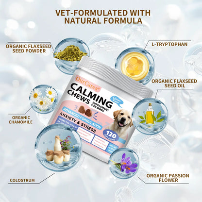 Calm Your Dog Naturally with OURCARES Calming Bites – Soft Chews for Stress Relief and Composure Support