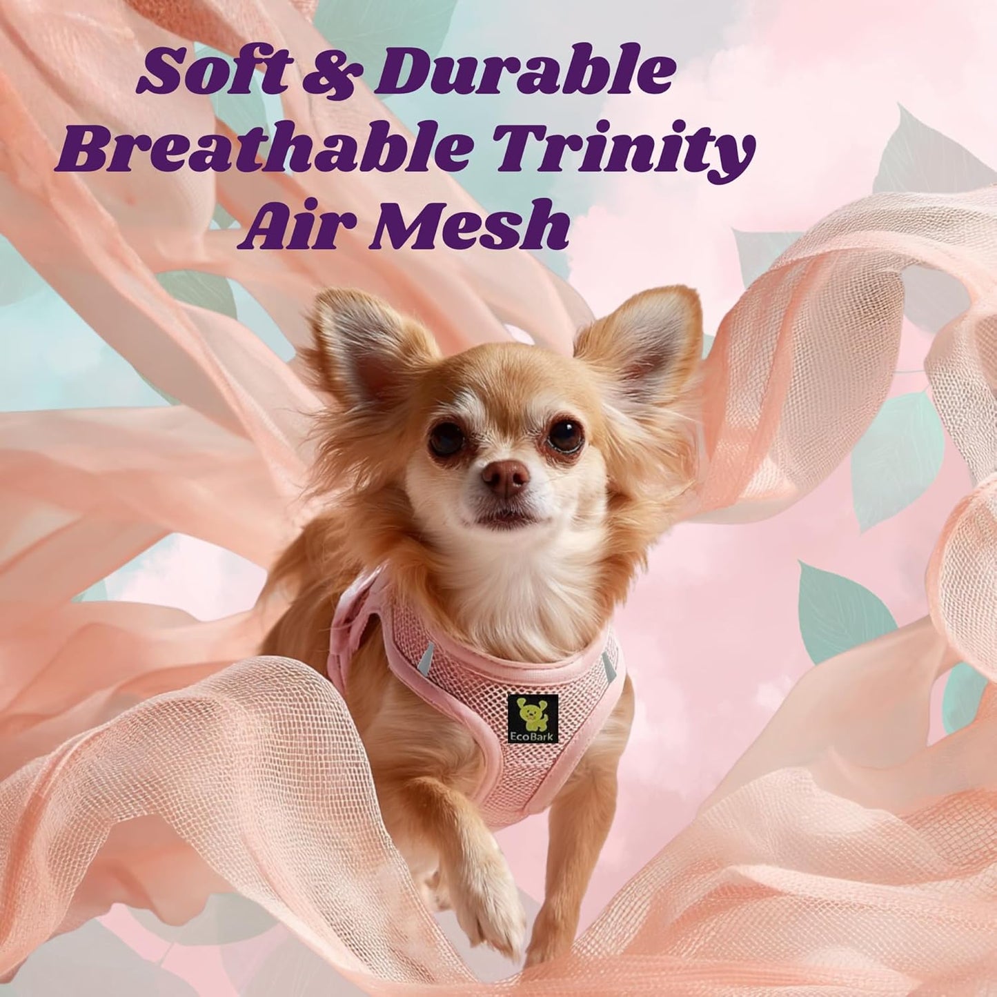 Teacup Dog Harness 💗 XXS Soft Mesh Step‑In Vest – No‑Pull Halter for Toy Breeds
