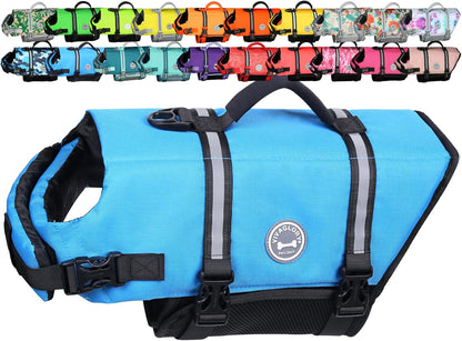 🐶🌊 Rip‑Stop Dog Life Vest — Medium, Blue | Buoyant, Safe & Swim‑Ready with Handle