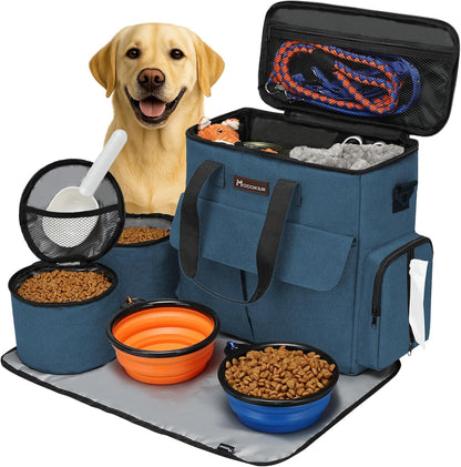 Modoker Dog Travel Bag ✈️🐾 Airline‑Approved Weekend Organizer w/ Bowls & Food Bags
