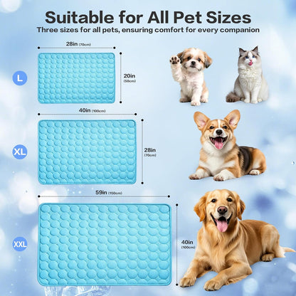 Ultimate Pet Cooling Mat - Washable Non-Slip Chill Pad for Dogs & Cats, Ideal for All Sizes, Indoor & Outdoor Use