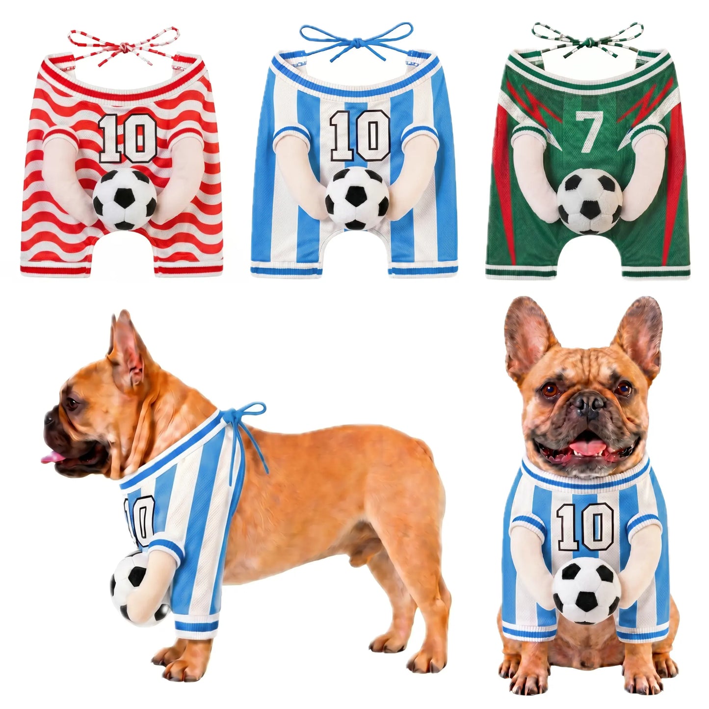 Adorable Summer Pet Outfit - Cute Dog Clothes with Stuffed Ball & Faux Hands for Small/Medium Pets