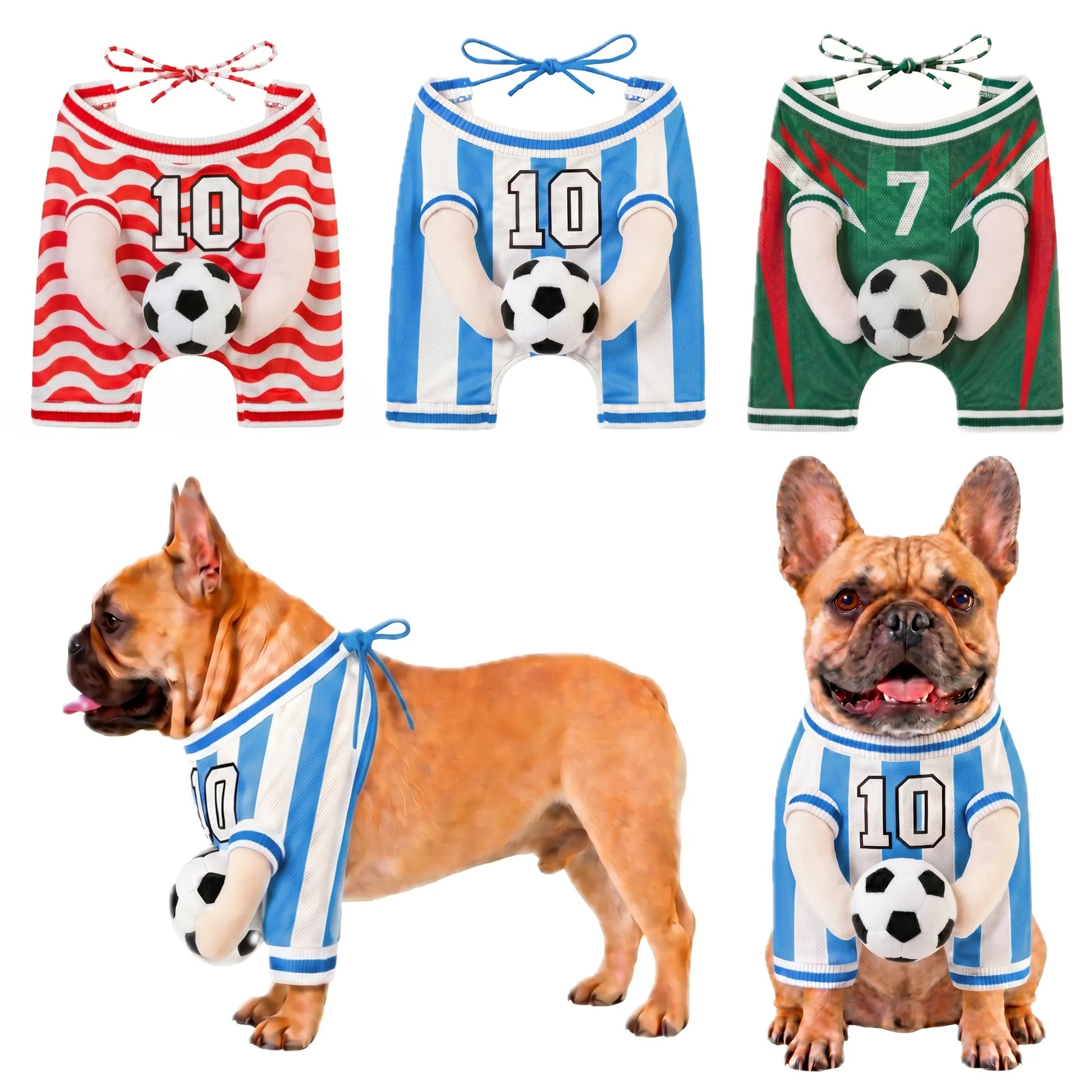 Adorable Summer Pet Outfit - Cute Dog Clothes with Stuffed Ball & Faux Hands for Small/Medium Pets