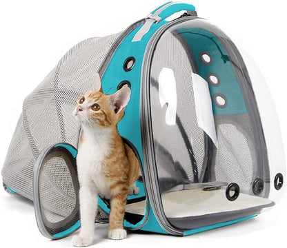 🐱🚀 Back‑Expandable Cat Backpack Carrier — Space Capsule Bubble Window (Up to 12 lbs)