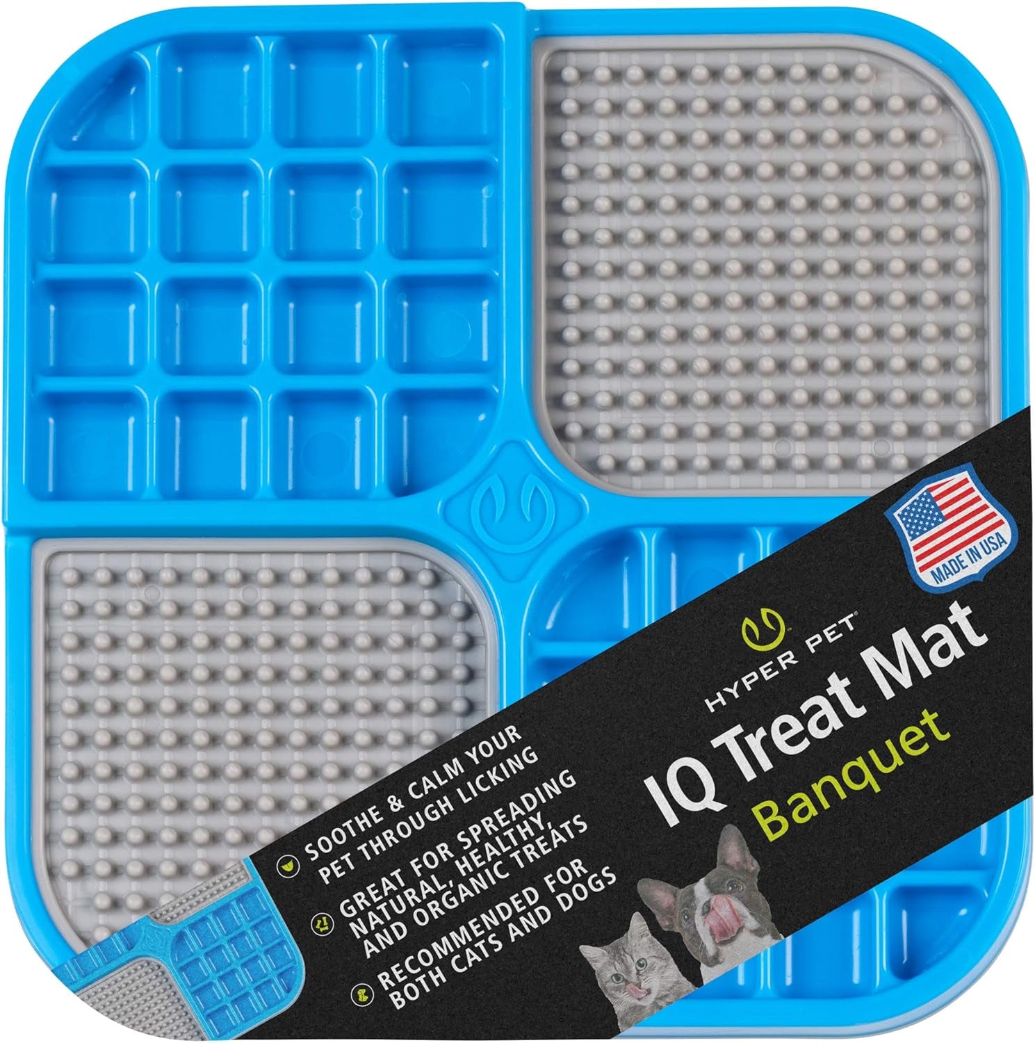 IQ Treat Lick Mat for Dogs & Cats - Slow Feeder & Enrichment Toy Made in the USA!