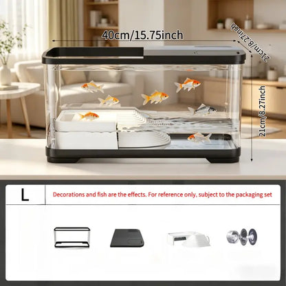 Eco-Friendly Turtle Tank with Sun Deck - Complete Aquatic & Terrestrial Habitat Combo for Home Use