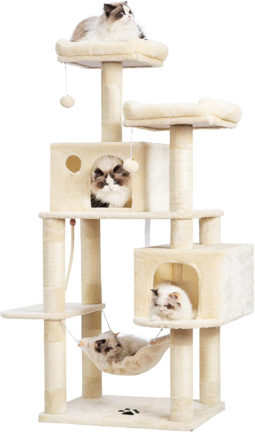 Scratch‑Resistant Cat Tree Condo 🐾✨ Multi‑Level Tower with Hammock for Large Cats