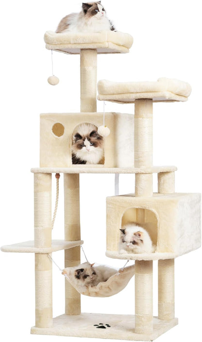 Scratch‑Resistant Cat Tree Condo 🐾✨ Multi‑Level Tower with Hammock for Large Cats