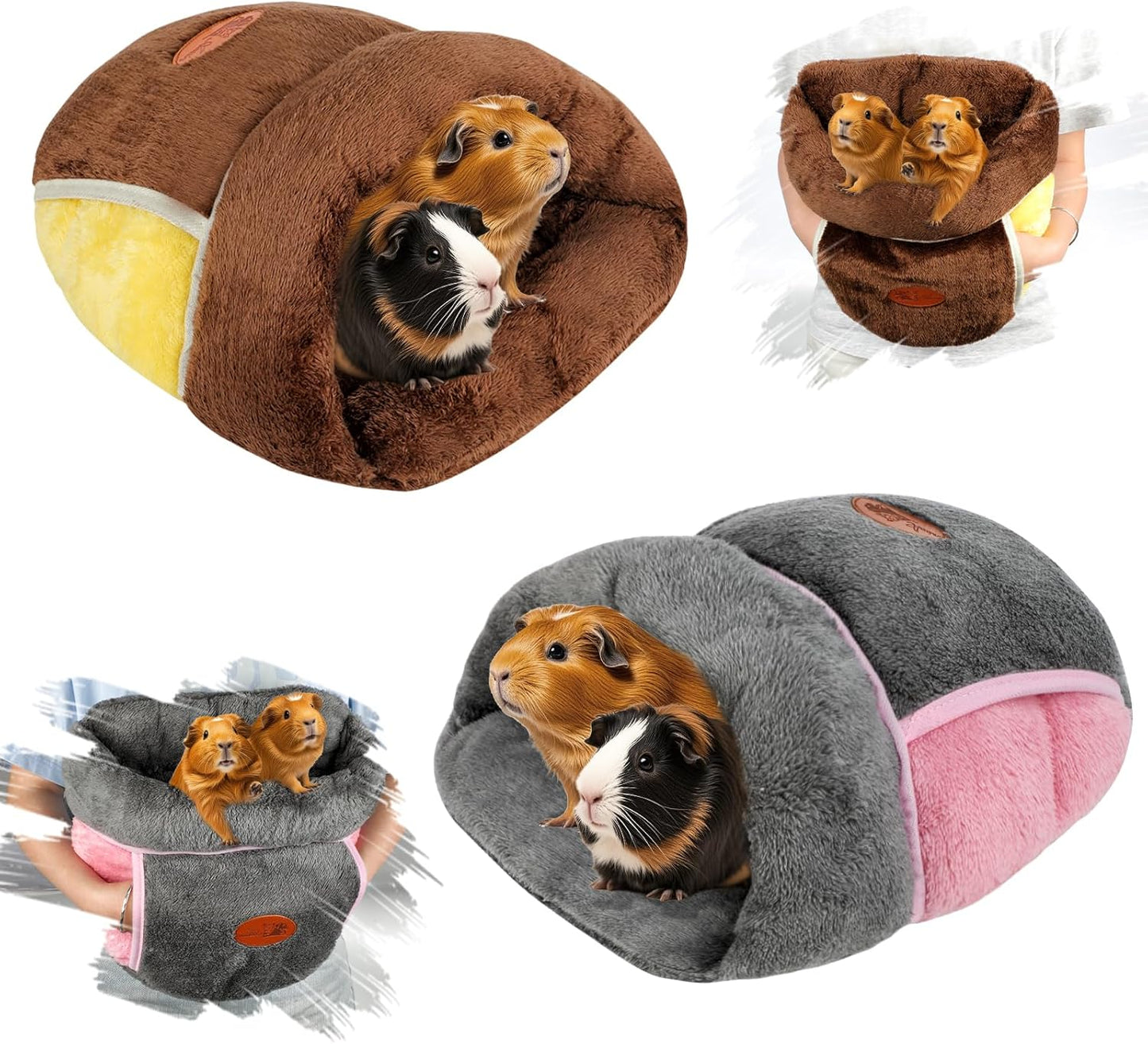 Plush Cuddle Cave Bed 🐹💙 Soft Washable Hideout for Guinea Pigs, Rats & Small Pets