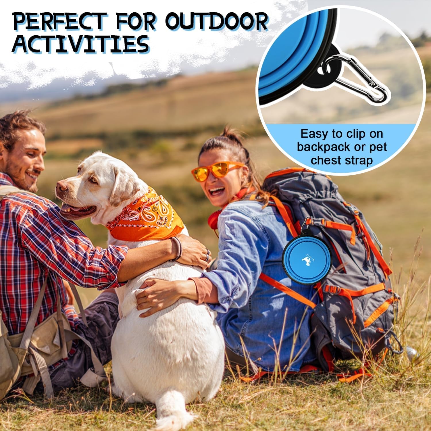 Collapsible Silicone Dog Bowl 🐾🥣 BPA‑Free Travel Bowl w/ Clip – Portable & Durable