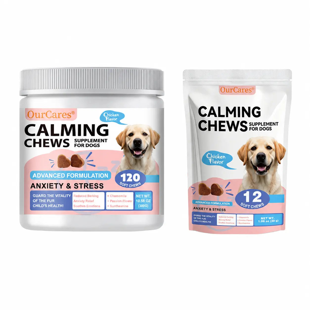Calm Your Dog Naturally with OURCARES Calming Bites – Soft Chews for Stress Relief and Composure Support