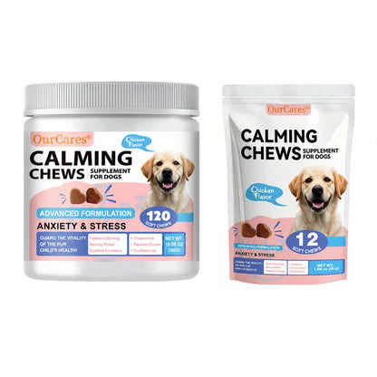 Calm Your Dog Naturally with OURCARES Calming Bites – Soft Chews for Stress Relief and Composure Support