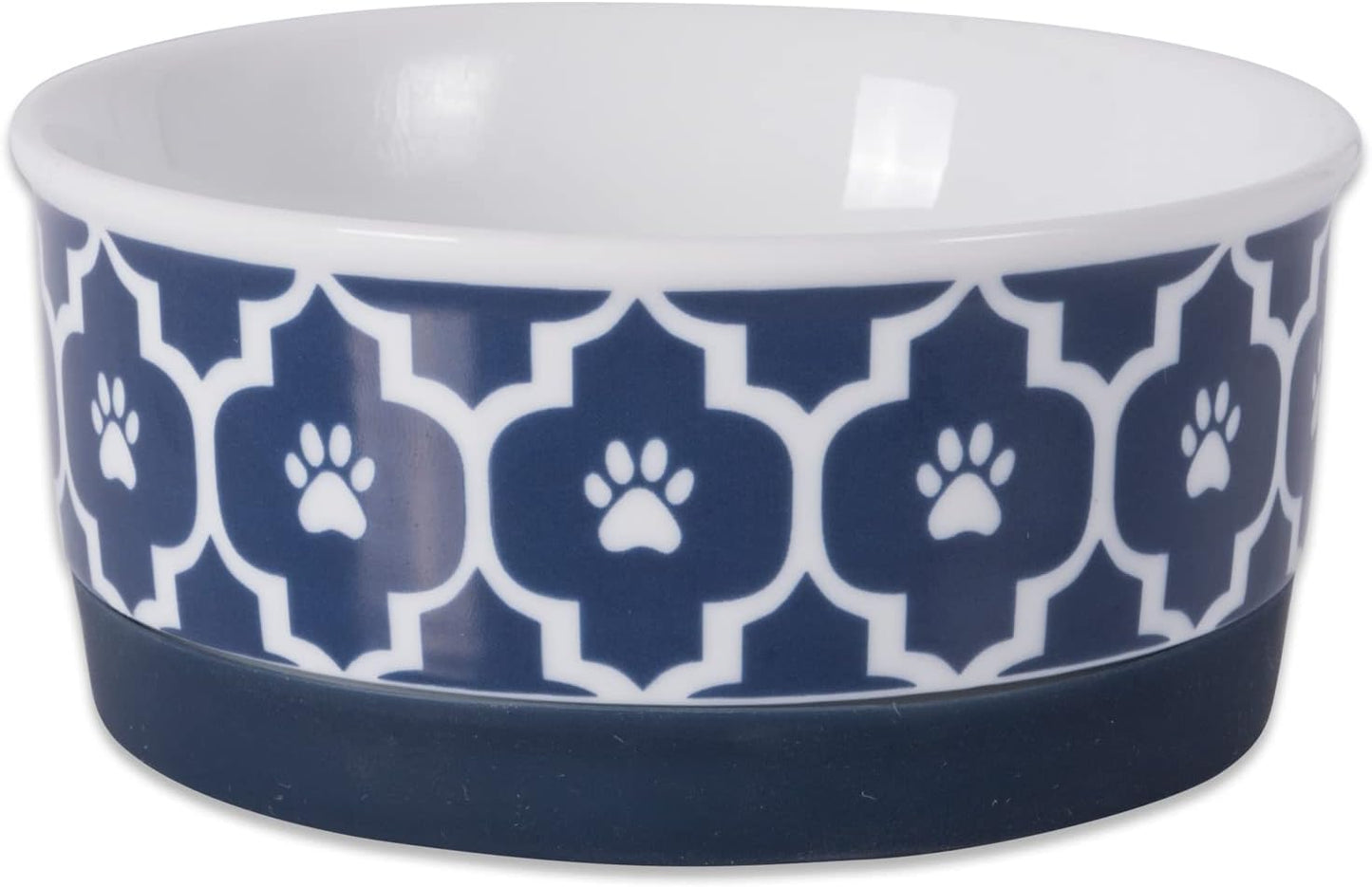 Ceramic Non‑Skid Pet Bowls 🍽️🐾 Set of 2 Lattice Design for Cats & Dogs – 4.25"