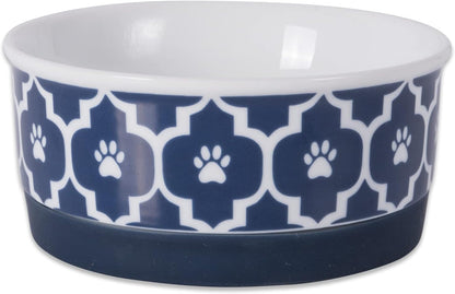 Ceramic Non‑Skid Pet Bowls 🍽️🐾 Set of 2 Lattice Design for Cats & Dogs – 4.25"