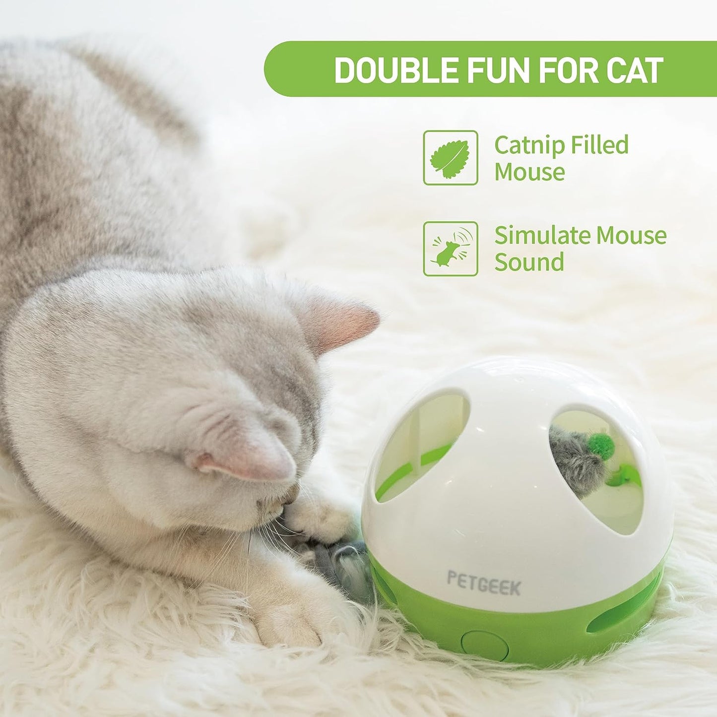 🐭⚡ Hidey Mouse Electronic Cat Toy — Motion Teasing, Squeaky Mouse, Catnip‑Filled Fun (Green)
