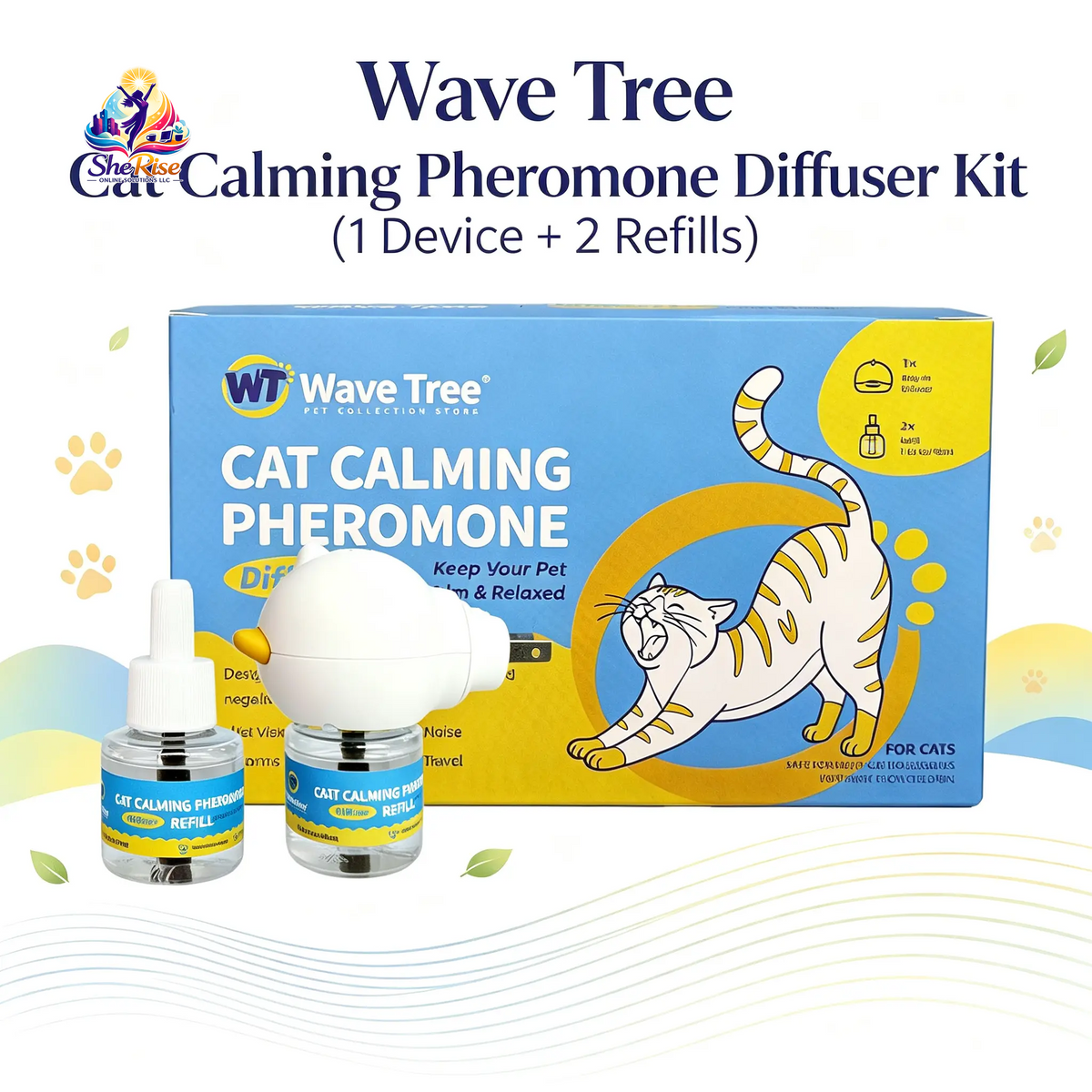 Create a Calm Haven for Your Cats with the Cat Calming Pheromone Diffuser Starter Kit & Refill - Perfect for Stress Relief During Moves & Travel!