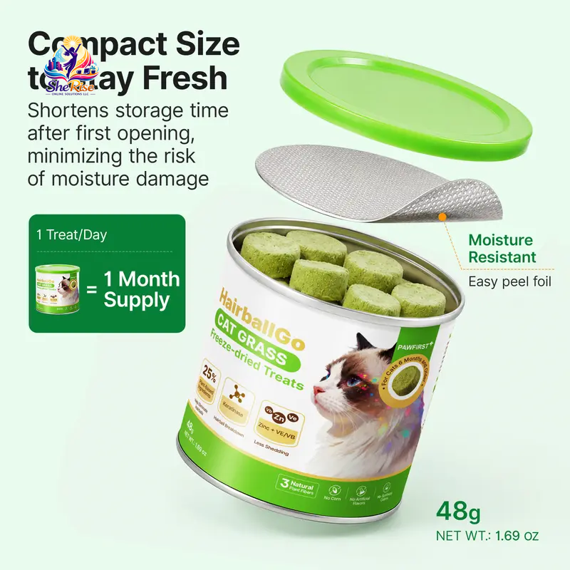 Say goodbye to hairballs and hello to purr-fect digestion with Pawfirst Freeze-Dried Cat Grass Treats! 🐾🐱 Chicken-flavored crunchy bites packed with natural barley grass and plant fiber for a happy, shiny fur baby! 🌿✨ #CatTreats #HealthyCats #FurShine