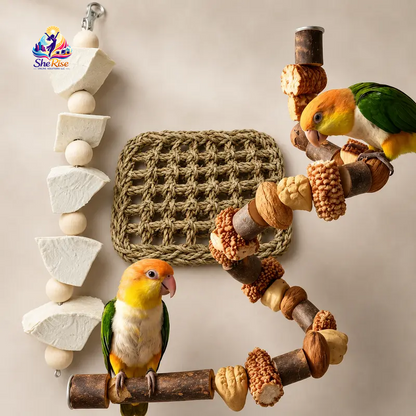 Delight Your Budgie with Our Hangable Natural Cuttlebone Chew Toy - Perfect for Beak Health and Calcium Boost!