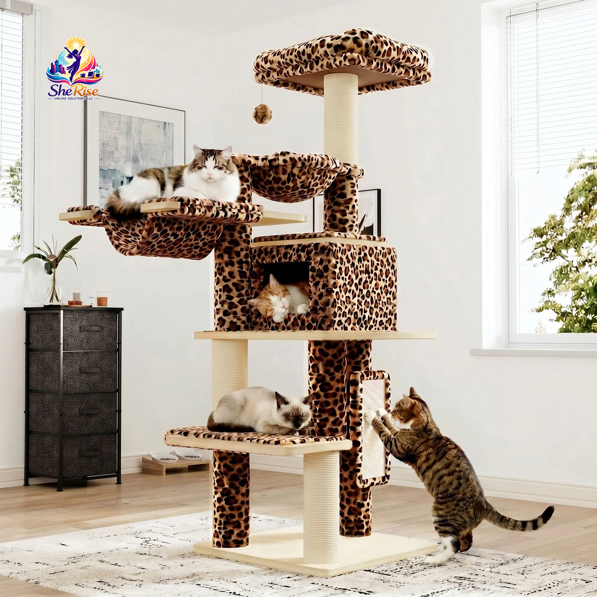 Elevate Your Home with the HOOMIC 77" Cat Tree - The Ultimate Playground for Your Feline Friends!