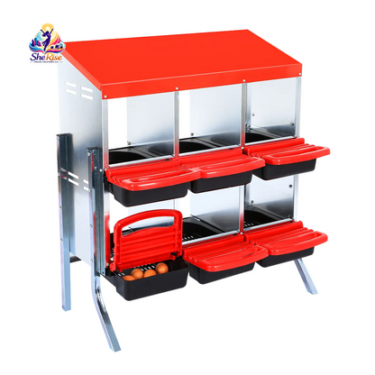Upgrade Your Poultry Game with the GARVEE 2-Tier Galvanized Steel Chicken Nesting Box! 🐔🌱 Perfect for all seasons, features removable lid, rollaway tray & built-in ventilation! 🥚✨ #ChickenCoop #FarmLife #EggLayingHelper