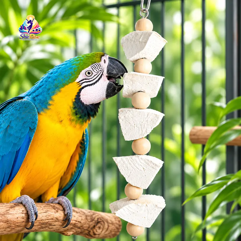 Delight Your Budgie with Our Hangable Natural Cuttlebone Chew Toy - Perfect for Beak Health and Calcium Boost!
