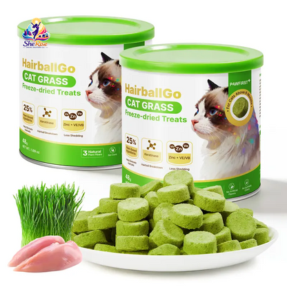 Say goodbye to hairballs and hello to purr-fect digestion with Pawfirst Freeze-Dried Cat Grass Treats! 🐾🐱 Chicken-flavored crunchy bites packed with natural barley grass and plant fiber for a happy, shiny fur baby! 🌿✨ #CatTreats #HealthyCats #FurShine