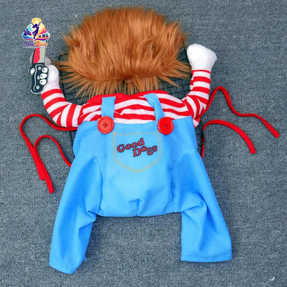 Get Your Furry Friend Ready for Halloween with Our Fun Chucky Costume for Dogs & Cats of All Sizes! 🎃🐾