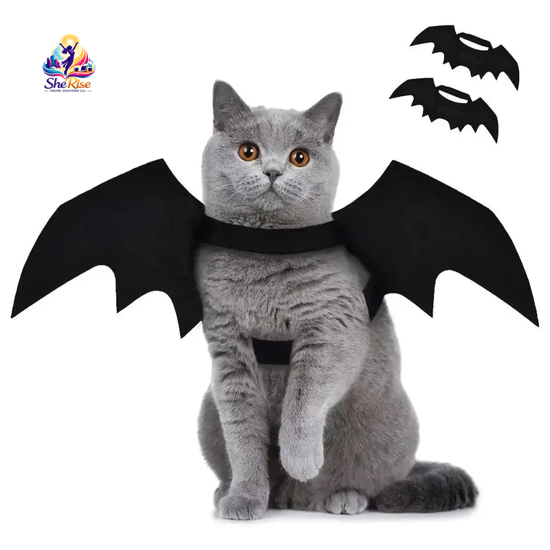 Dress Your Cat in Adorable Bat-Wing Glamour for Halloween and Beyond! Perfect for Photo Ops and Festive Fun!