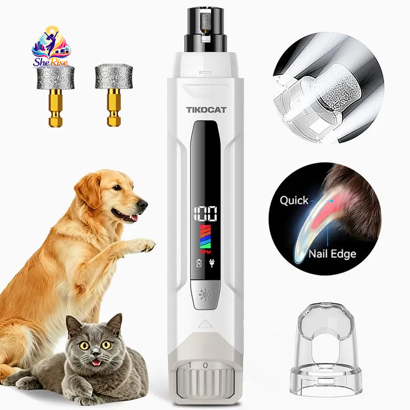 Say goodbye to stressful nail trims! 🐾✨ Meet the TIKOCAT Rechargeable Nail Grinder - your pet’s new favorite grooming tool! Ultra-quiet, 6-speed settings, and a smart LED display for a pain-free experience. Charge it fast with Type-C, enjoy 12 hours of runtime, and watch the magic happen with 4 LED lights! 🐶💖 #PetGrooming #TIKOCAT #HappyPaws